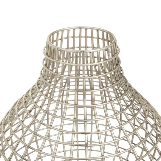CosmoLiving by Cosmopolitan Silver Iron Modern Vase, 13" x 13" x 14"